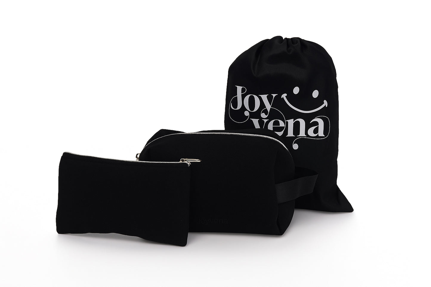 Quilted Makeup Bag Set – 3-in-1 Cosmetic Organizer for Women with Brush Pouch & Satin Gift Bag – Vanity Case for Travel, Gifting or Daily Beauty by Joyvena