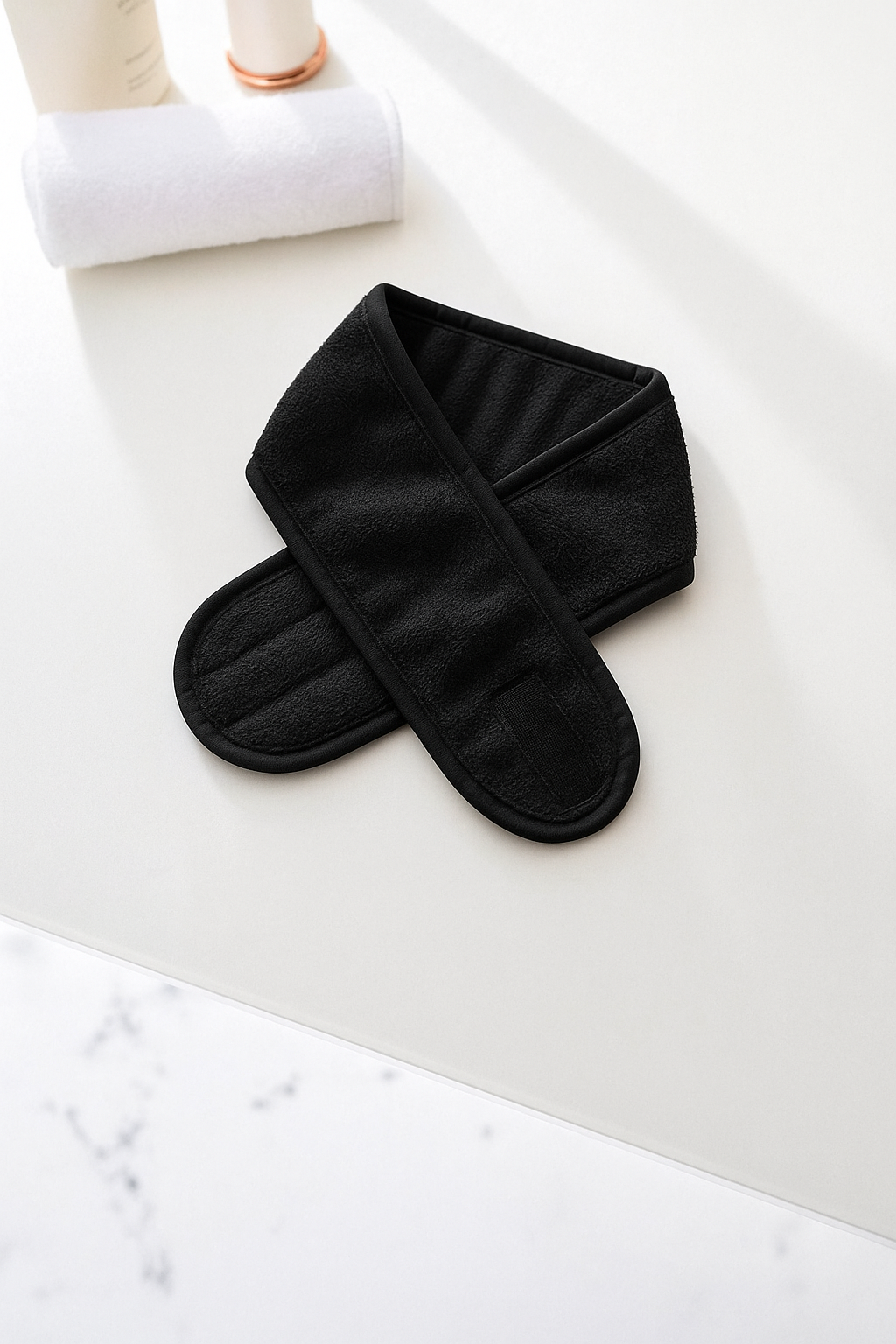 Soft Adjustable Spa Headband Black