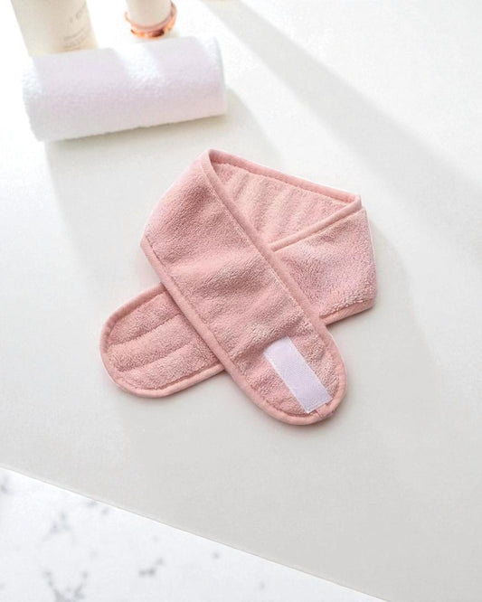 Soft Adjustable Spa Headband Pink
