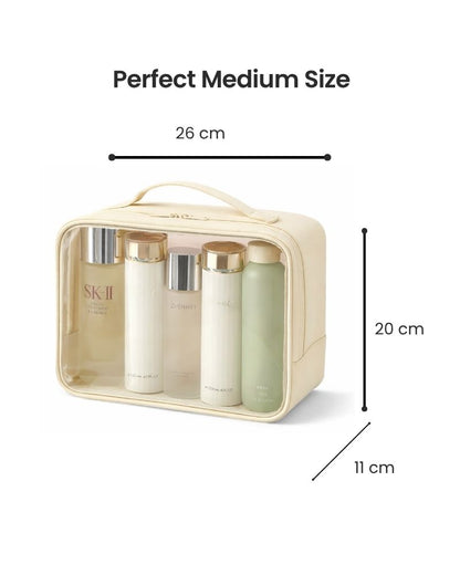 Clear Travel Toiletry Bag – Structured Organizer Beige