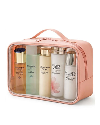 Clear Travel Toiletry Bag – Structured Organizer Pink