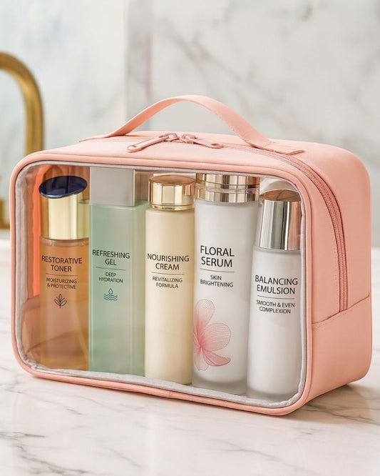 Clear Travel Toiletry Bag – Structured Organizer Pink