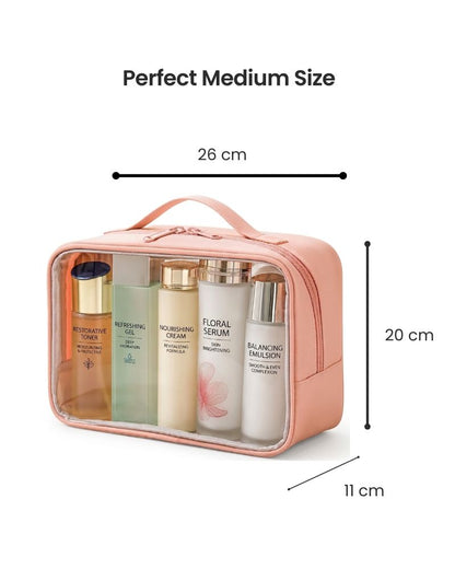 Clear Travel Toiletry Bag – Structured Organizer Pink