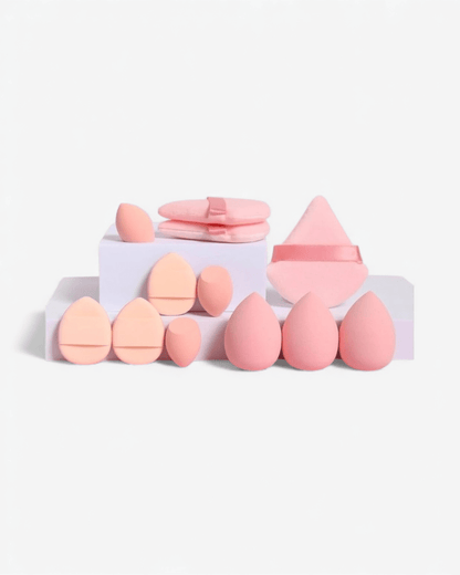 Beauty Sponge & Powder Puff Set – Pink 12pc - Joyvena