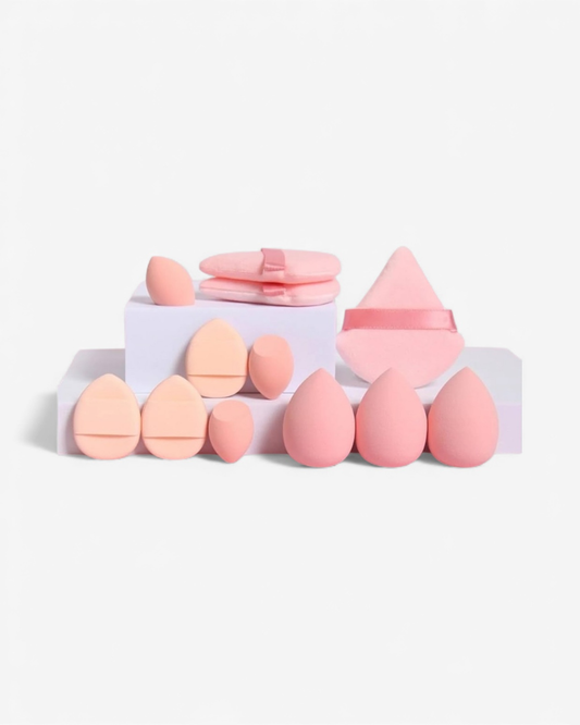 Beauty Sponge & Powder Puff Set – Pink 12pc