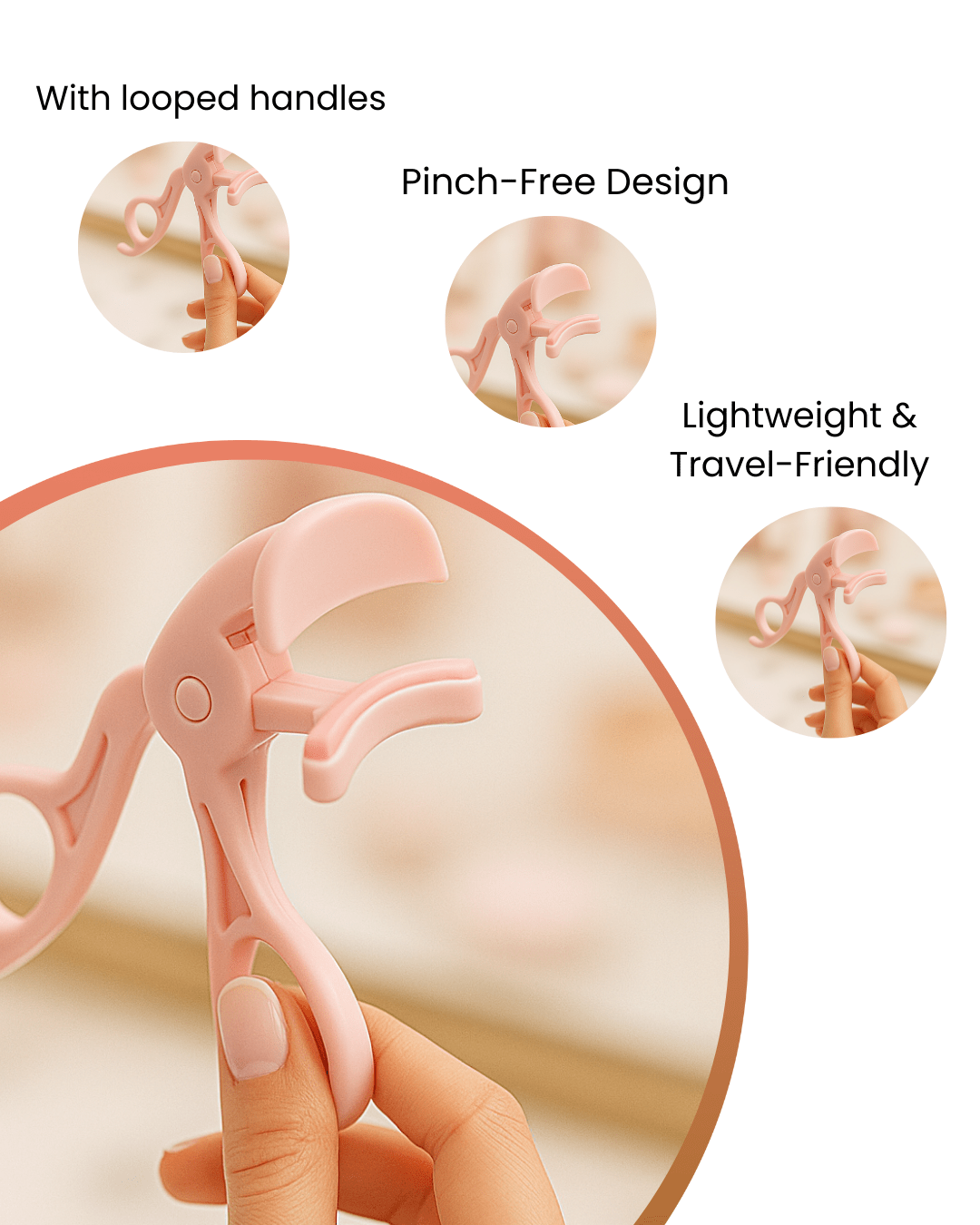 Compact Eyelash Curler Pink - Joyvena