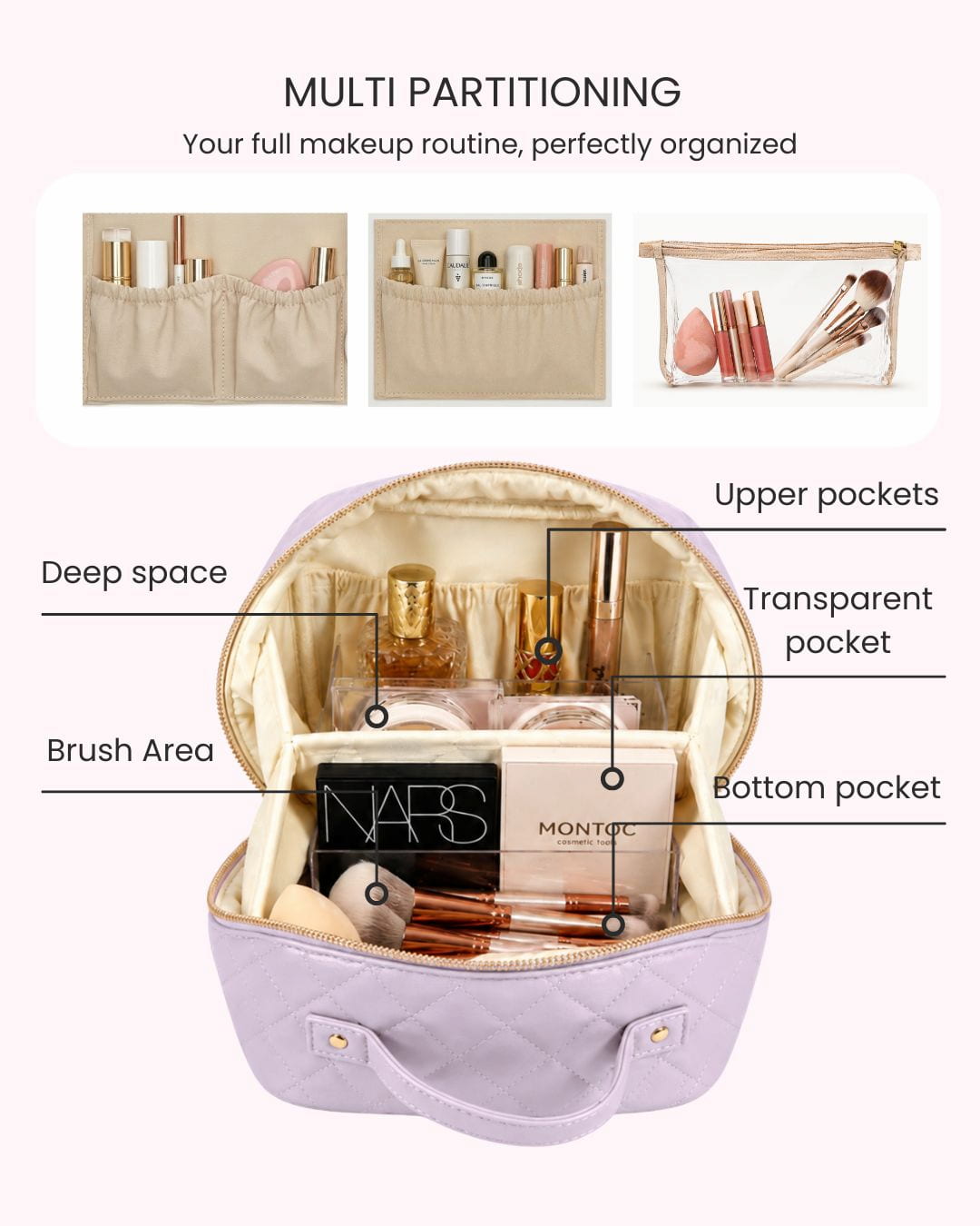 Travel Makeup Bag Lavender Mist