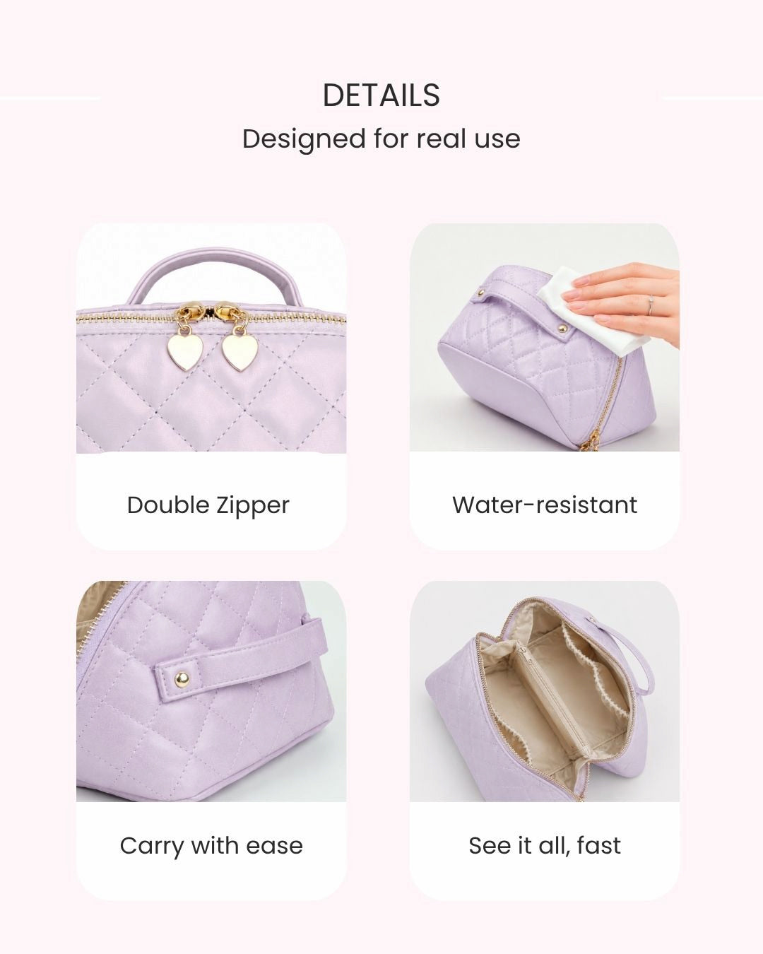 Travel Makeup Bag Lavender Mist