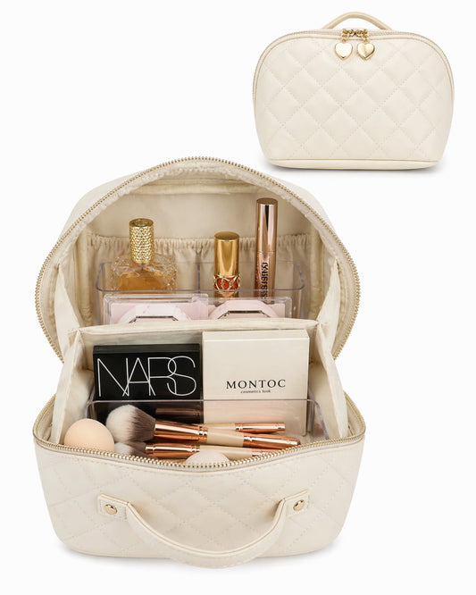 Travel Makeup Bag Soft Beige