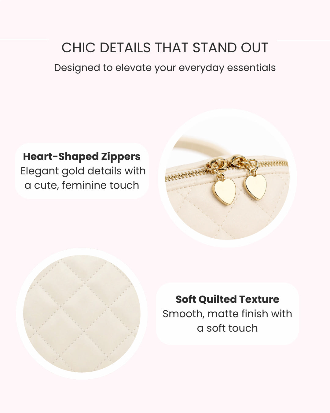 Travel Makeup Bag Soft Beige