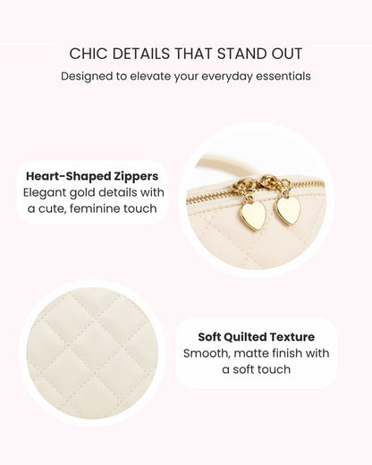 Travel Makeup Bag Soft Beige
