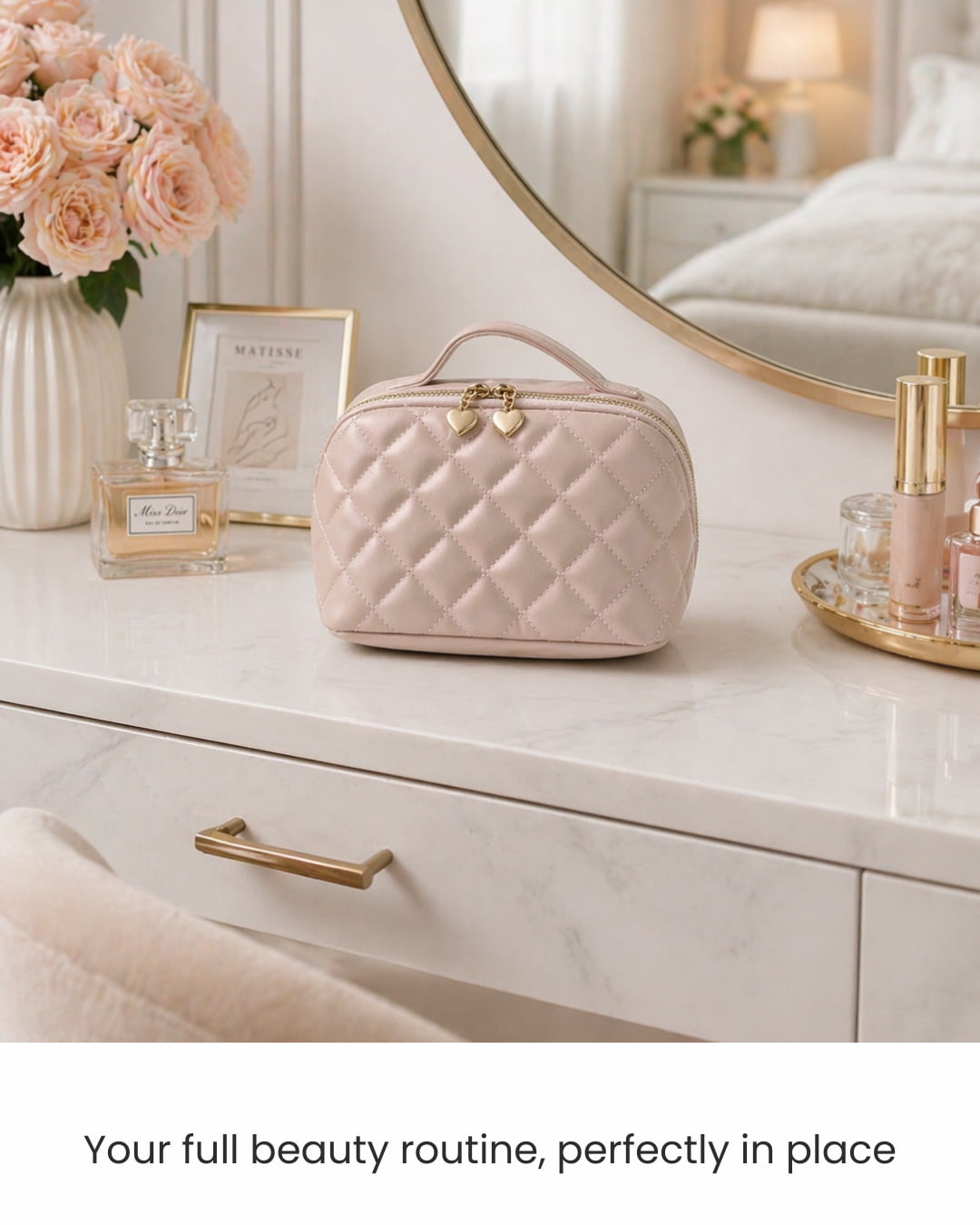 Travel Makeup Bag Nude Blush