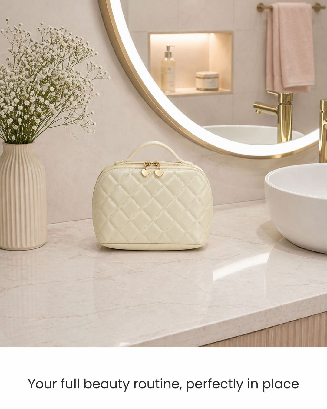Travel Makeup Bag Vanilla Glow