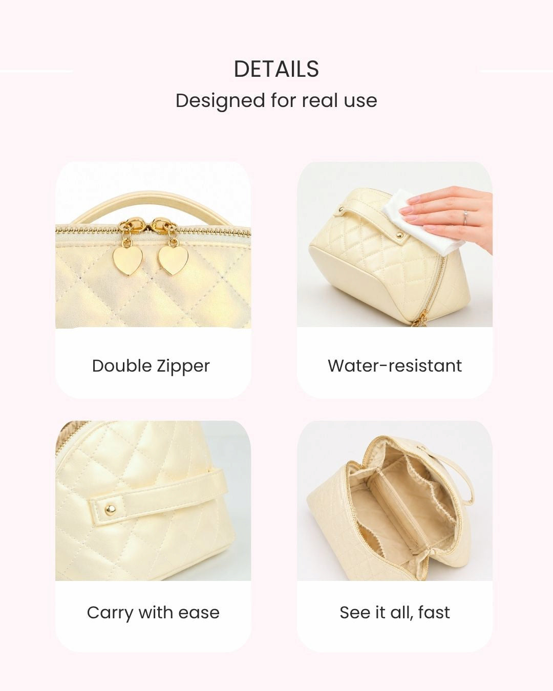 Travel Makeup Bag Vanilla Glow