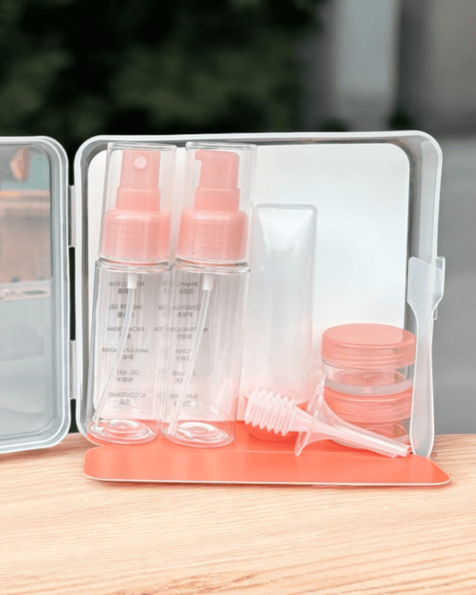 Travel Bottle Kit – 7pc Refillable Mini Set for Skincare & Haircare - Joyvena