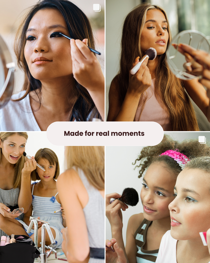 17pcs Black Makeup Organizer Set – Glow & Go Edition | Joyvena