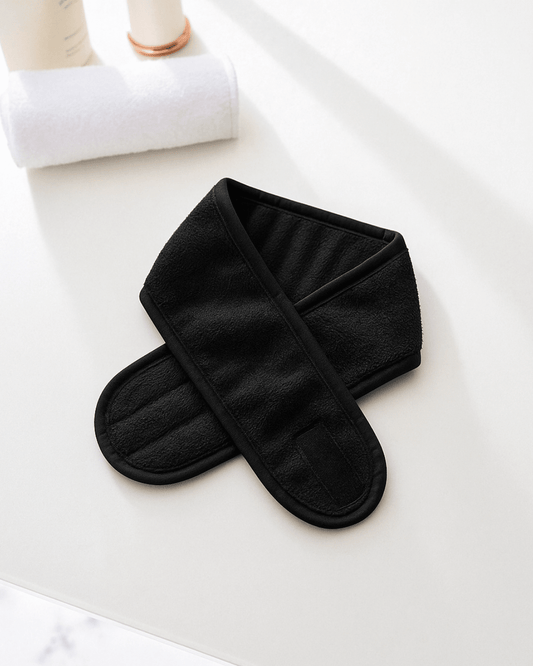 Soft Adjustable Spa Headband – Black - Joyvena