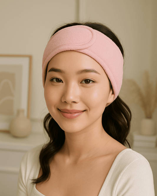 Soft Adjustable Spa Headband Pink - Joyvena