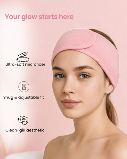 Soft Adjustable Spa Headband Pink - Joyvena