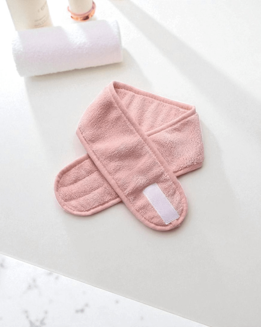 Soft Adjustable Spa Headband Pink - Joyvena
