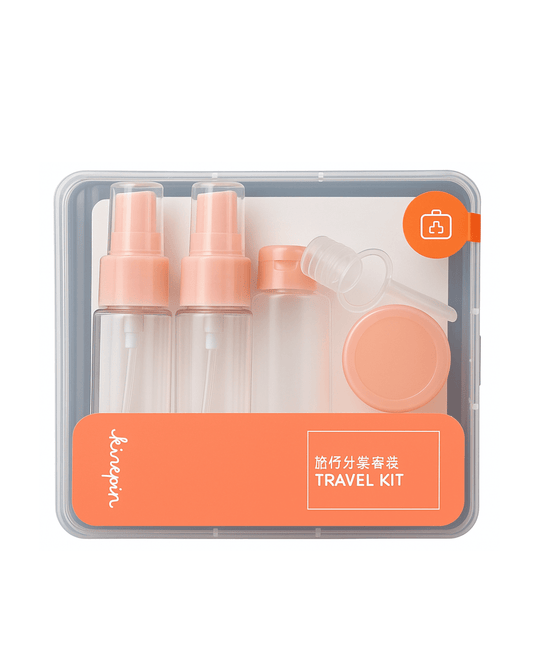 Travel Bottle Kit – 7pc Refillable Mini Set for Skincare & Haircare - Joyvena