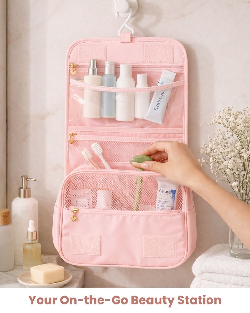 Travel Toiletry Bag Light Pink