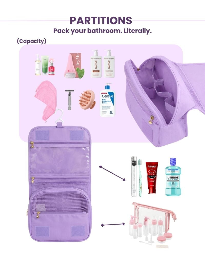 Toiletry Bag for Travel Lilac