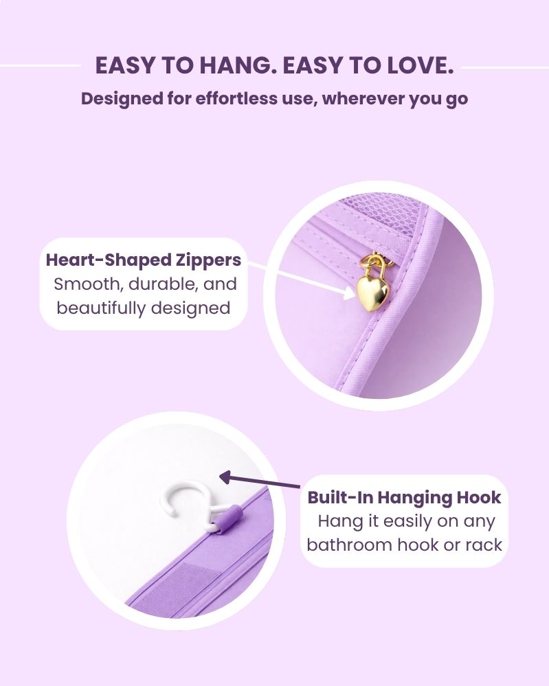 Toiletry Bag for Travel Lilac