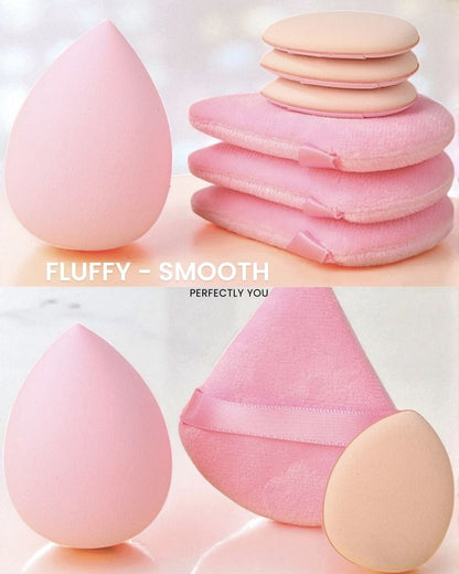 Beauty Sponge & Powder Puff Set – Pink 12pc