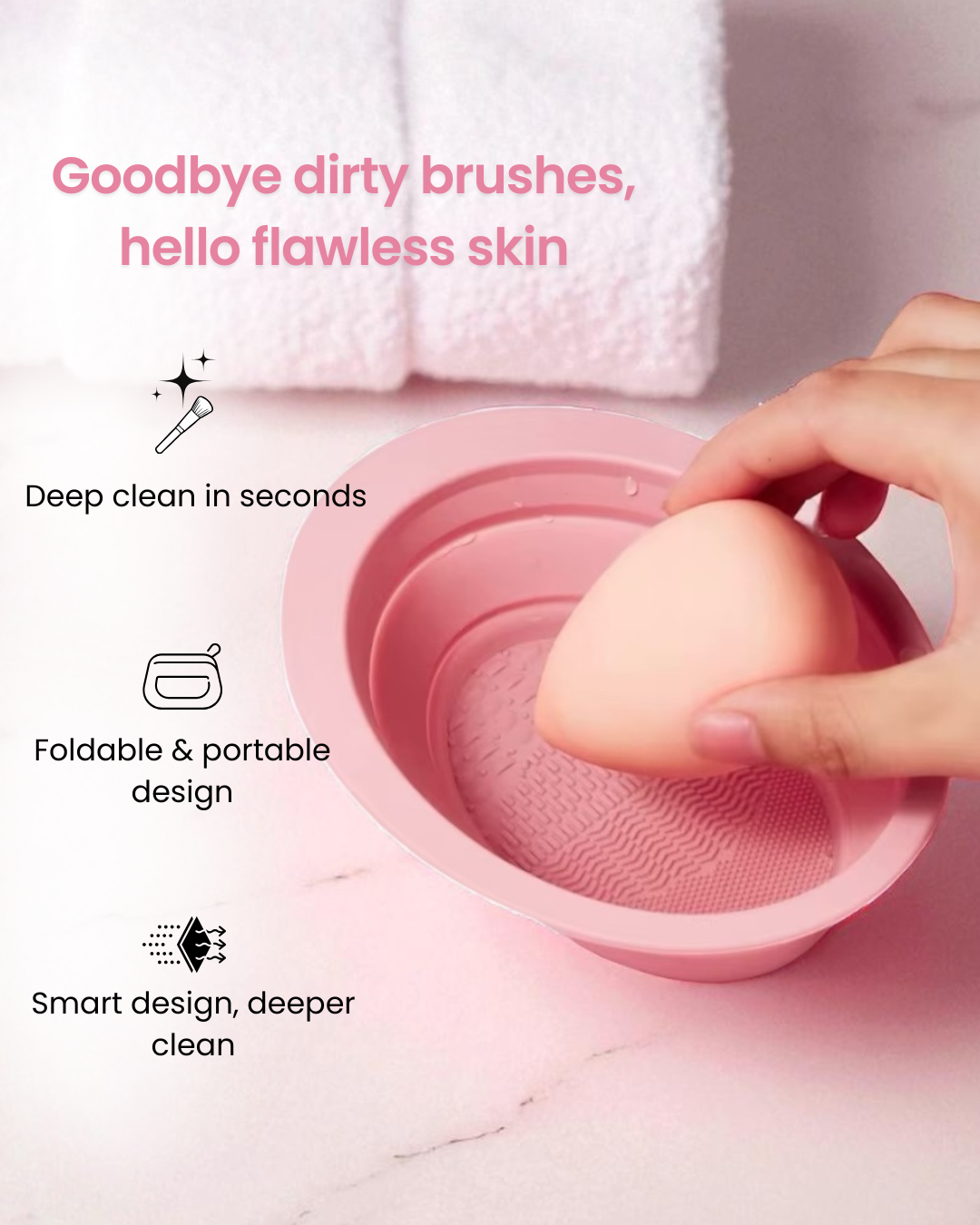 17pcs Baby Blue Makeup Organizer Set – Glow & Go Edition | Joyvena