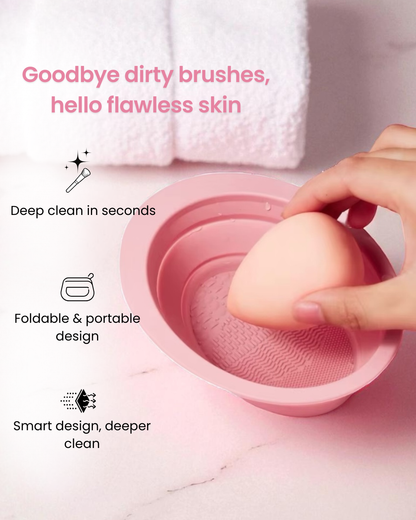 17pcs Baby Blue Makeup Organizer Set – Glow & Go Edition | Joyvena