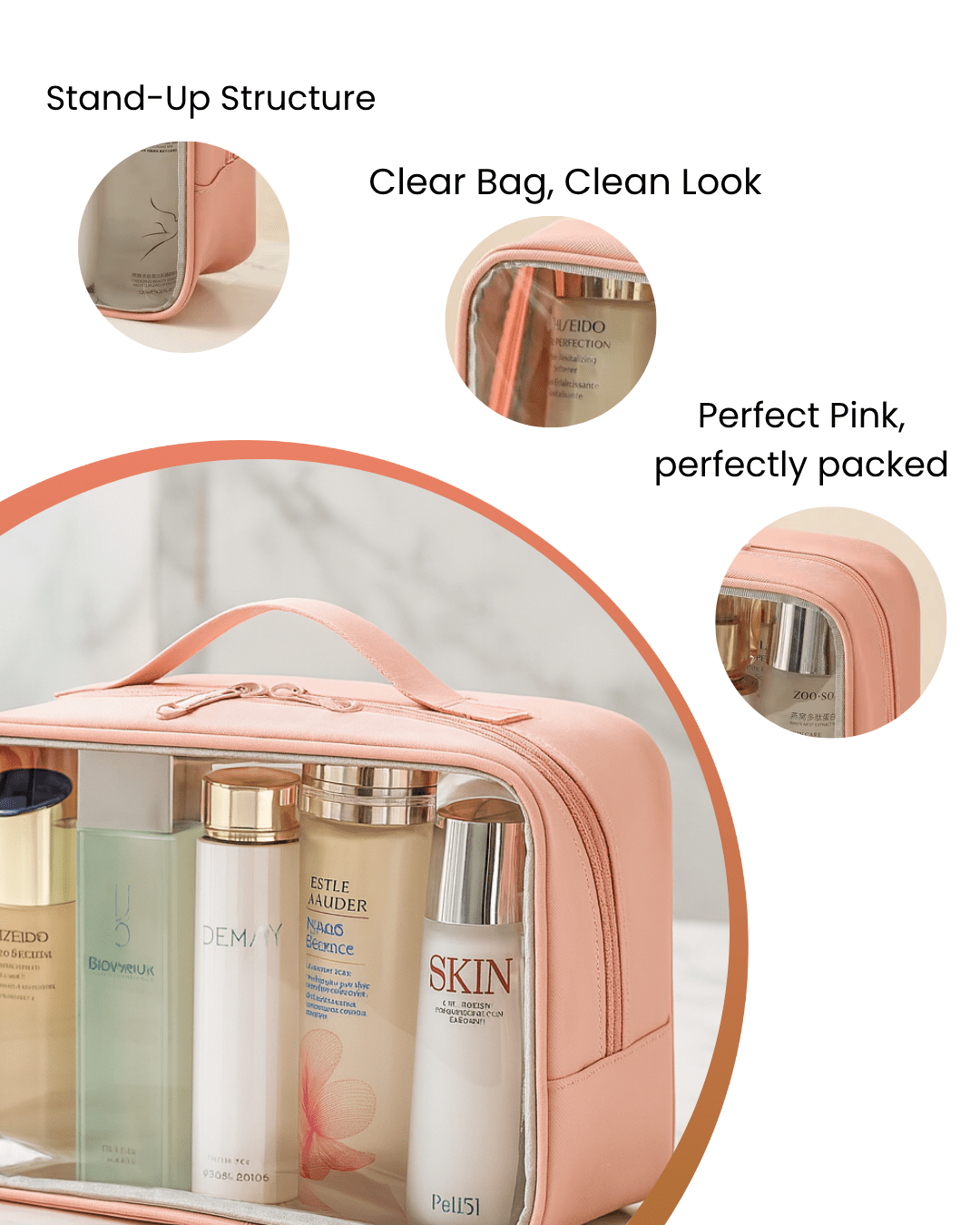 Travel Cosmetic Bag Pink - Joyvena