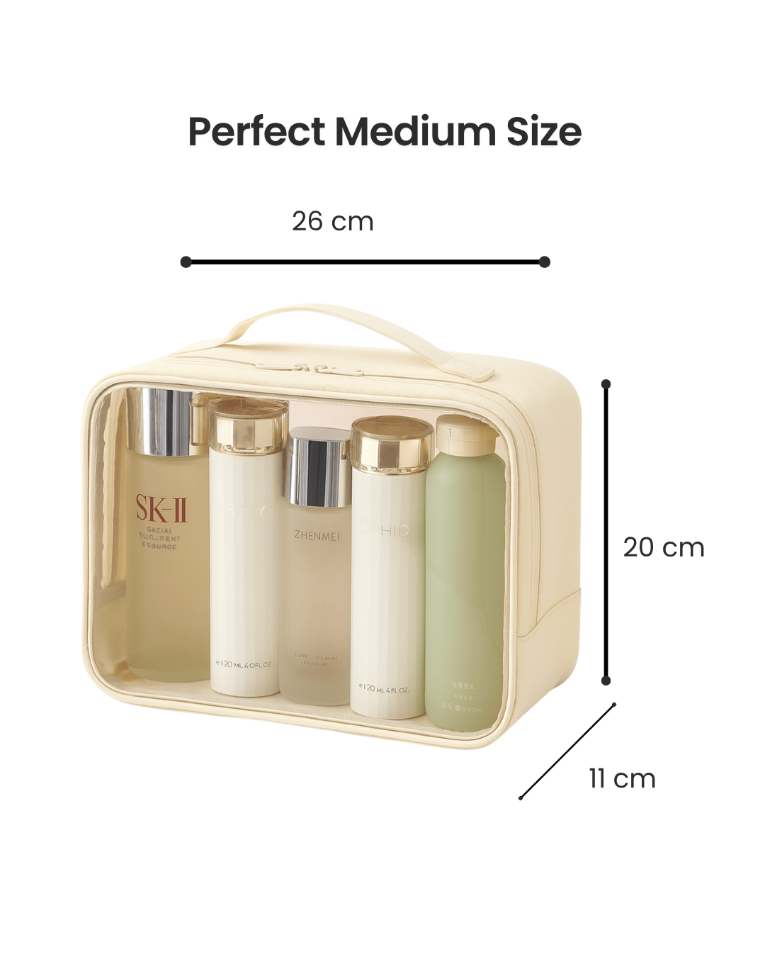 Travel Cosmetic Bag – Beige - Joyvena