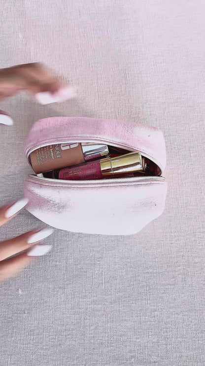 Baby Blue 3-in-1 Quilted Makeup Bag Beauty Set